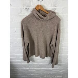 Lulus Women's Cashmere Turtleneck Pullover Sweater Long Sleeves Beige Size S